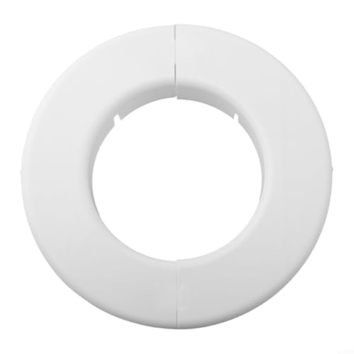Yuanpgky Roseta de cubierta de agujero de pared de polipropileno para entrada de tuberías de aire acondicionado y paso de cables, placa redonda de sellado de conductos de 40 a 80 mm, acabado blanco