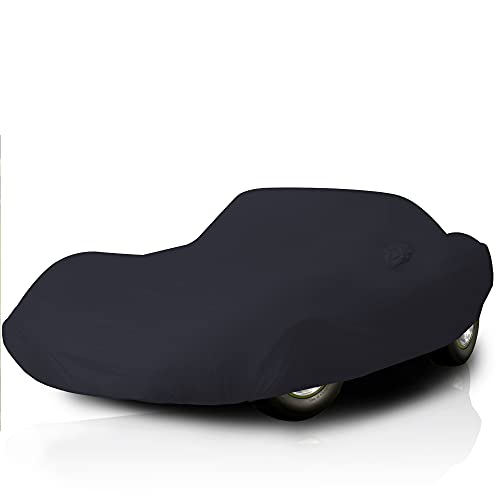 Indoor Satin Car Cover for Chevy Corvette C3 1978–1982 2 Door Coupe Custom Fit with Mirror Pocket Stretch Soft Fabric Black High-end Luxury Dust Protection Free Storage Bag