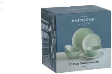 Casadomu Green 12 Piece Dinner Set Crockery Dinner Plates Bowls Dining Tableware