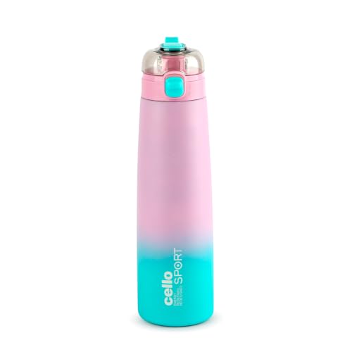 CELLO Nova Hot and Cold Stainless Steel Flask for Office 1000 ml Pink | Double Wall Vacuum Insulated Spill Proof Leak Proof Stylish Easy Press Open Si