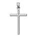 14k White Gold Cross Pendant - Measures 38.3x19.7mm - JewelryWeb
