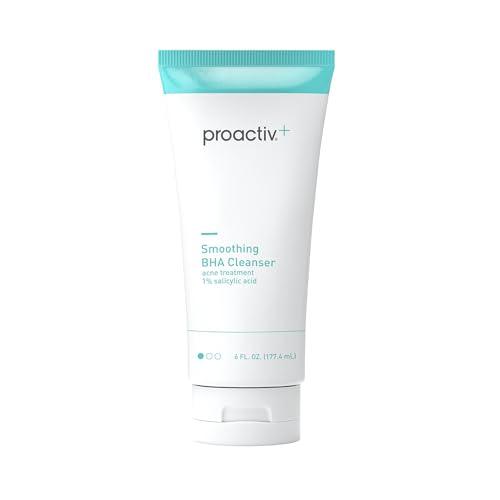 Proactiv+ Smoothing BHA Cleanser 6 oz Unscented Acne Treatment for All Skin Types 1% Salicylic Acid Cleanser with Soothing Aloe