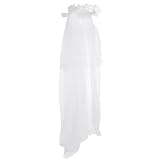 minkissy Velo Guirnalda Diademas Para Niñas Vestidos De Novia Para Niña De Las Flores Diadema De Corona Mantilla De Encaje Blanco Velo Peine Tocado De Comunión Diadema Floral Con Cuentas