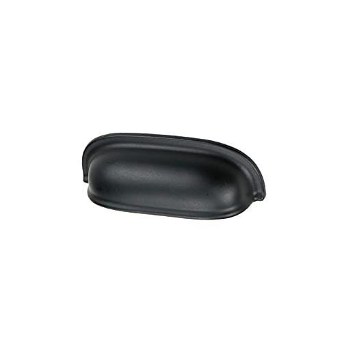 Quluxe 3.5" Drawer Pulls Flat Black Cabinet Cup Pulls Kitchen Hardware Cabinet Handles Drawer Handles Knobs, Hole Center 2.5“ (Pack Of 12) #TOP3