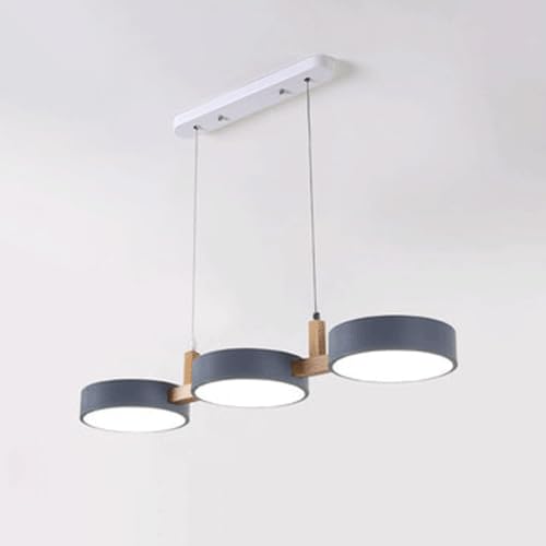 Suspension en bûches nordiques et lustre de plafond de cuisine style ferme à 3 têtes