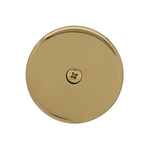 Westbrass D93-01 1-1/2" Coarse Thread Tip-Toe Bathtub Drain Plug Trim Set With One-Hole Overflow Faceplate, 1-Pack, Polished Brass #TOP4
