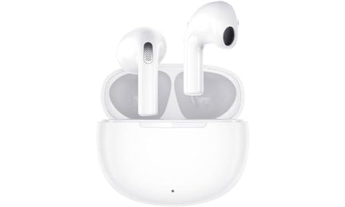 QCY - T20 AilyPods Wireless Headphones with Charging Box, Bluetooth 5.3, Plain White