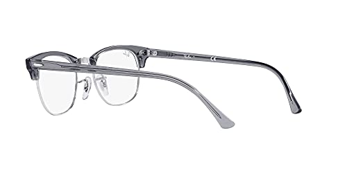 Ray-Ban Rx5154 Clubmaster Square Prescription Eyewear Frames, Transparent Grey/Demo Lens, 51 Mm #TOP4