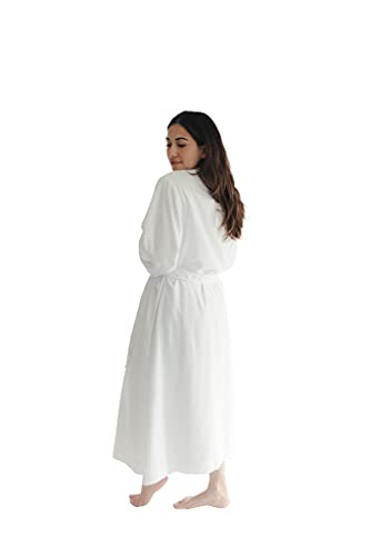 Telegraph Hill - Double Layer Twill Robe | Soft Microfiber Spa Bathrobe (Medium, White) #TOP3
