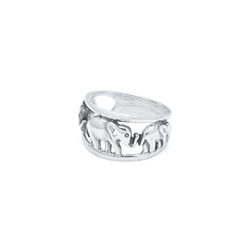 Bague éléphants Maisha taille 7, anneau ethnique pour femme moderne