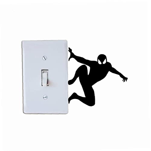 Spiderman Silhouette Light Switch Sticker Cartoon Superhero Wall Stickers For Kids Rooms Bedroom Home Decor #TOP2