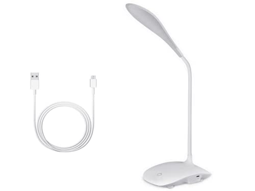 Anlising Lámpara de Escritorio LED, Blanco Lámpara de Mesa LED,Panel Táctil Luz de Libro Recargable,Lámpara de Mesa LED Ajustable,3 Niveles de Brillo,Luz Lectura Lampara,para Leer,Trabajar,Aprender Cover
