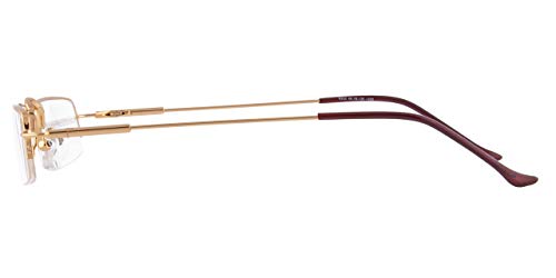 Image of VisionsIndia Unisex Rectangle Gold Supra Power Reading Glasses (+1.00, C01, 6202)
