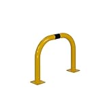 Barra de Protección Metálica de Acero Amarillo con Franjas Negras | Barreras de Seguridad Industrial para Almacenes, Fijación Estable y Diseño en U (600x820mm)