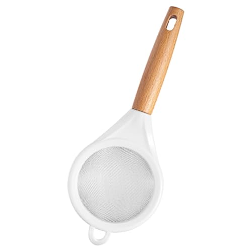 SHINEOFI Tamis à Mailles Fines Filtre Fin et Suspendable en Acier Inoxydable avec Poignée en Bois pour Tamiser la Farine Passoire Cuisine pour et Pâtisserie