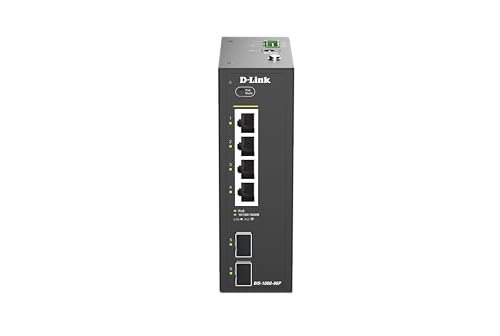 D Link DIS 06P Commutateur industriel non géré 4 x 101001000 PoE + 2 x Gigabit SFP Montage sur rail DIN - vue 3