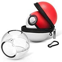 HEYSTOP (Upgraded version Carrying Case for Nintendo Switch Poke Ball Plus Controller Clear Case, 2in1 Pokeball Plus Portable Travel Case for Pokémon Lets Go Pikachu Eevee(Carrying Case+Clear case)