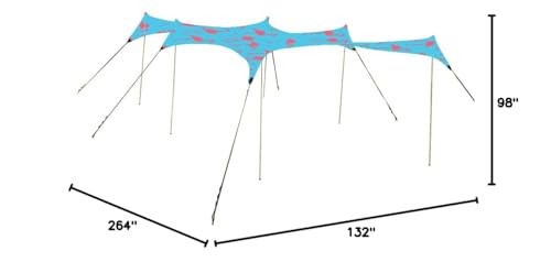 Image of Neso Party Tent, 8 Ft Height, 11X22 Ft, 23 Pounds, Canopy Event Tent for On and Off The Beach (Flamingos)