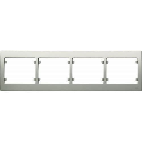 Cadre 4 postes horizontal Iris aluminium plaque de finition appareillage BJC 6531025162
