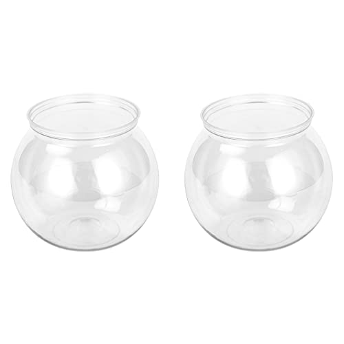 POPETPOP 2 Pcs Fish Bowl Transparent Mini Aquarium Tank Bowl Small Goldfish Tanks Round Vase Flower Plant Pot for Home Table Centerpieces