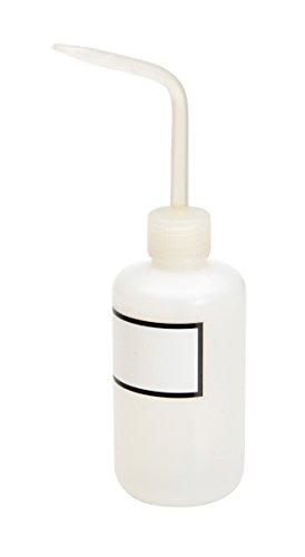 Vestil BTL-WN-8-LBL Narrow-Mouth Low Density Polyethylene (LDPE) Round Graduated Dispensing Wash Bottle with Label and Natural Cap, 8 oz Capacity, Translucent