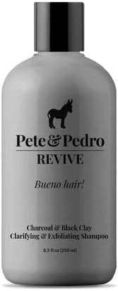 Pete & Pedro REVIVE – Exfoliating, Deep-Cleaning, Black Clay & Charcoal, Hair & Scalp Detox Shampoo | As Seen on Shark Tank, 8.5 oz.