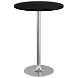 Homall Round Dining Table Bistro Pub 23.8 x 39.5 Inches Bar Table for Kitchen, Dining Room (1, Black-Silver)