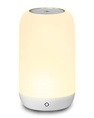 Veilleuse pour Enfants, Lampe de Nuit LED Portable pour Table de Chevet Sans Fil avec Contrôle Tactile de la Lumière et 24 Couleurs Différentes, Luminaires avec Batterie Rechargeable USB Type-C