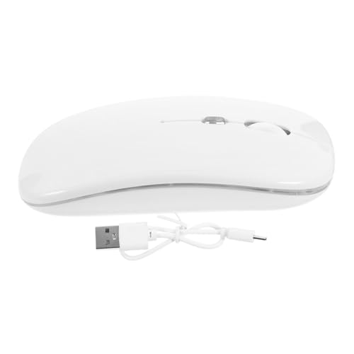 CAXUSD Ratón Inalámbrico Silencioso Ultrafino para Ordenador Portátil, Diseño Práctico, Carga Inalámbrica, Conexión 2.4g, Portátil para Trabajo y Uso Diario, Color Blanco Piano