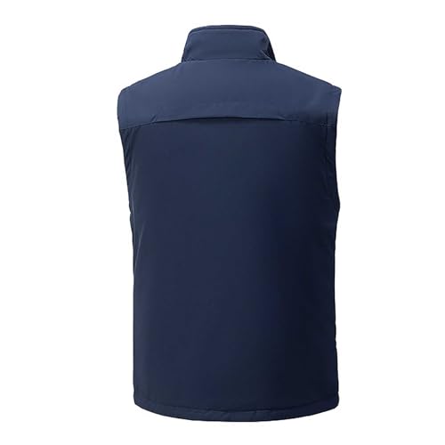 Gilet matelassé homme chaud réversible veste sans manches coupe-vent décontractée - 4
