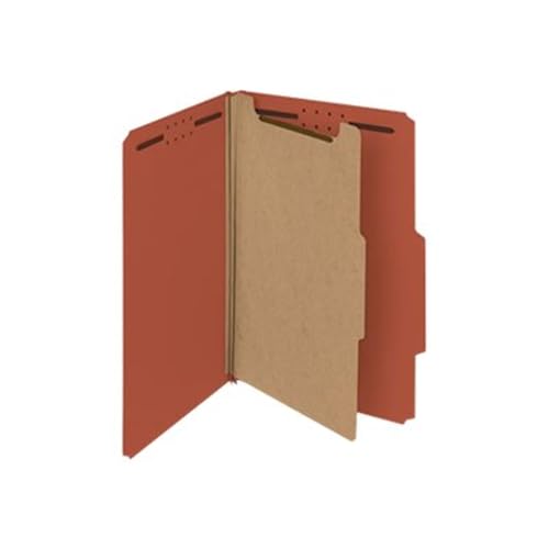 Smead Aktenordner aus 100% recyceltem Presskarton, 1 Trennwand, 5,1 cm Erweiterung Legal rot