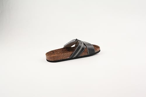 TMA EYES Cork Footbed Sandals - Cow Suede Insole X-Band Slide Sandals for Women Open Toe Beach Sandals2