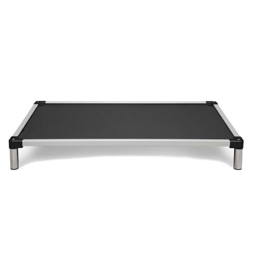 K9 Ballistics Chew Proof Elevated Cooling Dog Bed - Made for Aggressive Chewers, Virtually Indestructible, Ripstop Fabric with No Padding, Pre-Assembled - Large, Seasonal (Old) Black