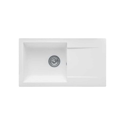 STRADOUR Evier a encastrer EINNA, en SMC BLANC UNI - 17, 1 bac, dim. 78 * 43,5 cm, vidage manuel