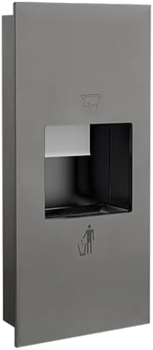 Stainless Steel Recessed Paper Towel Dispenser & Trash Can Combo - Commercial & Home Bathroom Solution, Durable, Space-Saving Design for Easy Access and Cleanliness
