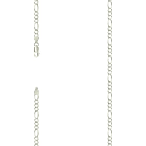 Chaîne Figaro super plate en argent, le collier de 61 cm parfait du bureau aux soirées