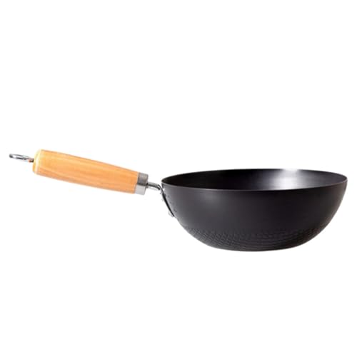 Mini wok de fondo plano 24 cm de hierro negro miniatura 1