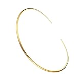 TOGEVAL Collar Gargantilla Dorada Redonda para Mujer Collar Pegado al Cuello Inoxidable Macizo Accesorio de Moda para Fiesta y Uso Diario