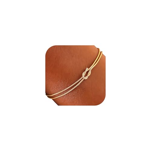 Image of RMMD Gold Bracelet for Women-Copper Bracelet,Snake Chain Love Knot Infinity Charm Bracelets for Womens Gold, Womens Jewellery Ladies Bracelets, Ideal Gifts for Girlfriend Her Mum Wife Couples