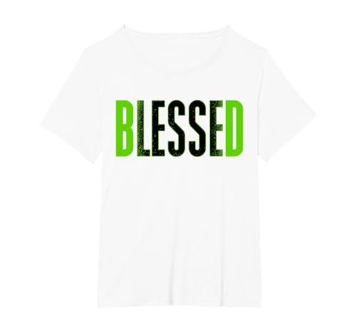 Bleesed Foamposite Black Green Matching Tee for Men Women T-Shirt, Women's Plus, White, 6X