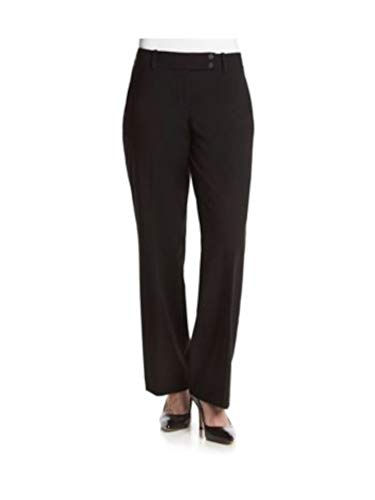 Calvin Klein Womens Black Zippered Straight Leg Pants Size 14P