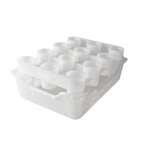 FASTFERMENT - 12-Bottle Drying Rack & Tray| Bottle Drying Tree Alternative | Dry & Store your Wine or Bomber/Belgian Bottles | Stackable | White | Dishwasher Safe | Home Brewing Supplies