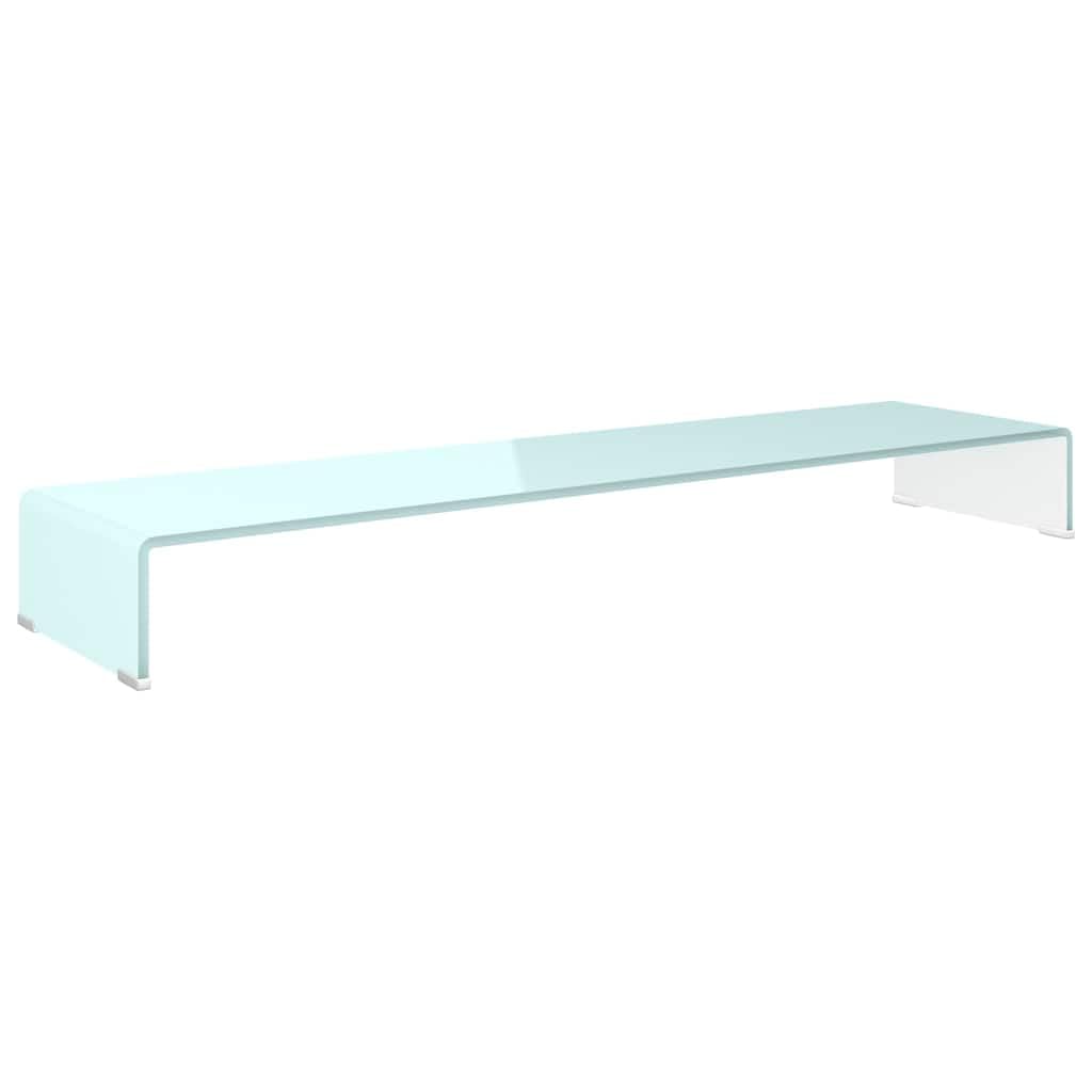 Leasha Rehausseur Écran PC Bureau, Réhausseur d'Écran Support de Moniteur 120x30x13 cm verre vert