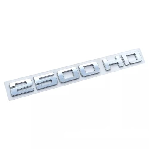 Image of Pair Set 2500Hd 2500 Hd Letter Emblems Badges Replacement for Front Right Left Door Side Nameplates Decals Sticker (Silver)