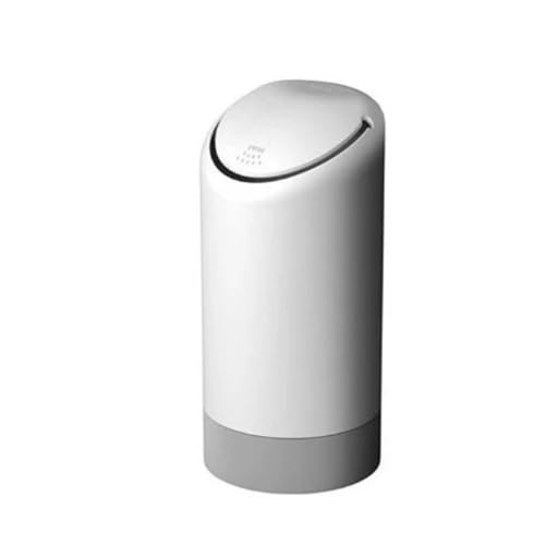 Poubelle de voiture blanche avec couvercle en silicone pour petite corbeille auto