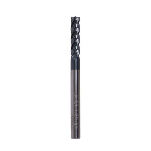 Image of 4 Flute Square Carbide End Mill,AlTiN Coating for Hardened Steel, Cast Iron and Stainless Steel-1 /8 inch Cutting Diameter, 1 /2 inch Flute Length, 1-1 /2 inch Overall Length