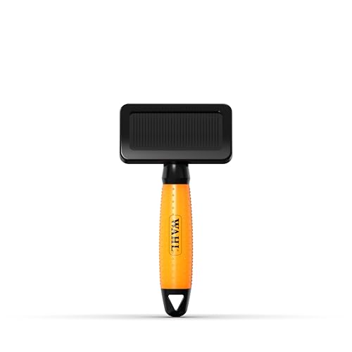 WAHL Slicker Brush Small - Spazzola per toelettatura, spazzola per cani e gatti, strumenti per la toelettatura degli animali domestici, animali a pelo lungo e corto, manico in gel, arancione