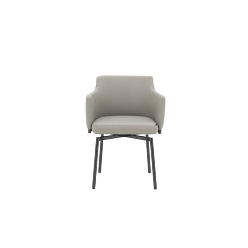 Image of Royaloak Turin Italian Dining Chair | Contemporary Dining Table Chairs with 180 Swivel Reverse Mechanism | Integrated Armrests | Cushioned Seat & Back | Powder-Coated Legs | Refined Italian Style