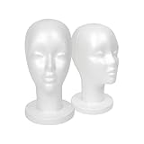 STUDIO LIMITED 11.4-Inch Styrofoam Mannequin Head (2 Pack) – White Foam Wig Display Stand for Wigs, Hats & Hairpieces, Professional Salon and Cosmetology Use