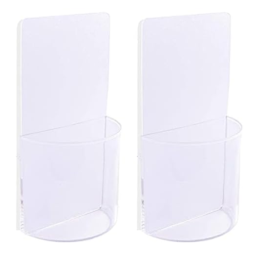 ZC GEL Remote Control Holder Wall Mount Damage-Free Clear Media Organizer Storage Box,Table and Nightstand Convenient Remote Caddy (2 Pack)